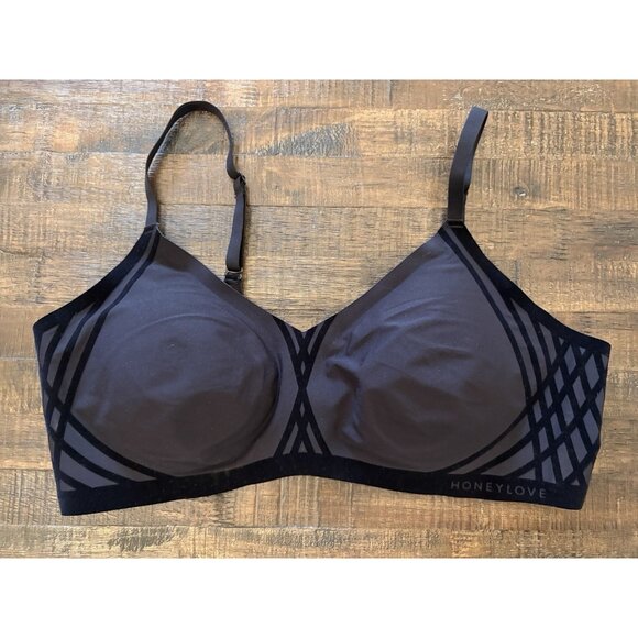 HONEYLOVE Silhouette Wireless Bra Vamp Size XL Black - Picture 3 of 8